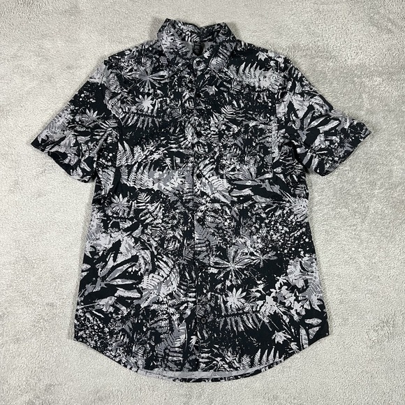 Lululemon Shirt Mens XS Extra Small Black Gray All Town Leafs Short Sleeve - Picture 1 of 11